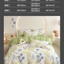 雅鹿加密磨毛印花四件套（花色：郁金香）YLT2204