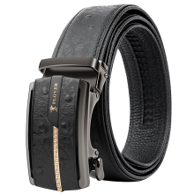 PLOVER香港啄木鸟高端头层牛皮鸵鸟纹皮带真皮腰带礼盒GD00007-DA-G1