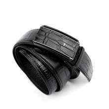 PLOVER香港啄木鸟高端头层牛皮鳄鱼纹皮带真皮腰带礼盒GD00008-DA-G1