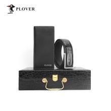 PLOVER香港啄木鸟高端头层牛皮钱包鳄鱼皮带两件套礼盒 GD820048-2GA