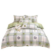 罗曼罗兰加厚磨毛印花四件套-格暖冬日