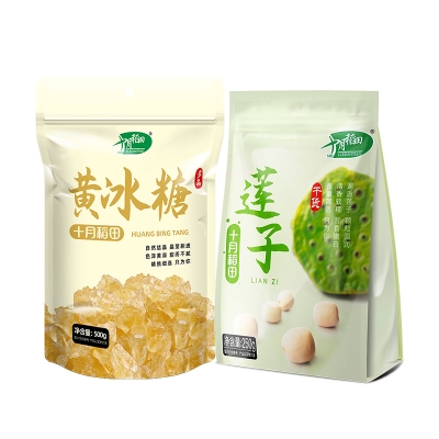 十月稻田 黄冰糖500g+莲子250g