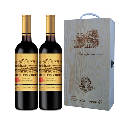 中粮法国槟卓干红葡萄酒750ml*2礼盒