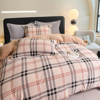 罗曼罗兰A类牛奶绒印花四件套-荷意绵绵