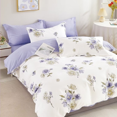 罗曼罗兰全棉四件套 伊芙花语 兰-4