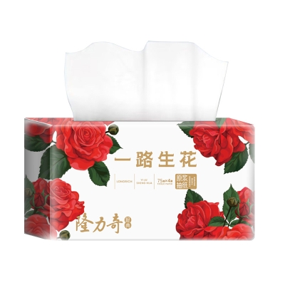 隆力奇抽纸面巾纸5层*72抽（4包）